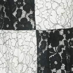 Pre Owned CH Carolina Herrera Black/White Floral Lace Sleeveless Midi Dress L