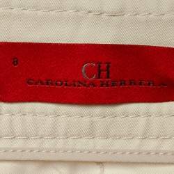 Pre Owned CH Carolina Herrera Beige Cotton Button Front Midi Skirt M