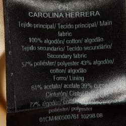 Pre Owned CH Carolina Herrera Beige Cotton Button Front Midi Skirt M