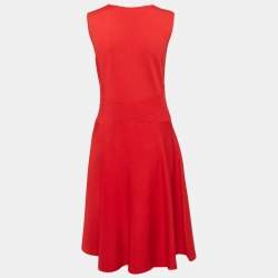 CH Carolina Herrera Red Knit Sleeveless Dress M