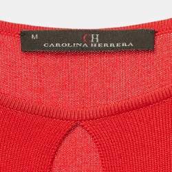 CH Carolina Herrera Red Knit Sleeveless Dress M