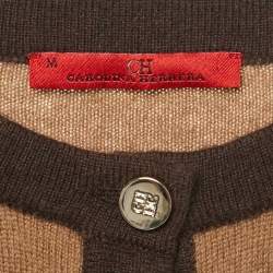 Pre Owned CH Carolina Herrera Brown Wool Knit Cardigan M