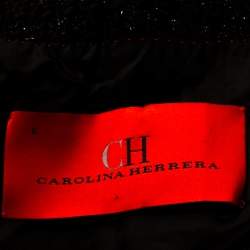 Pre Owned CH Carolina Herrera Black Lurex Tweed Coat M