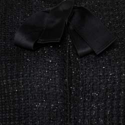 Pre Owned CH Carolina Herrera Black Lurex Tweed Coat M