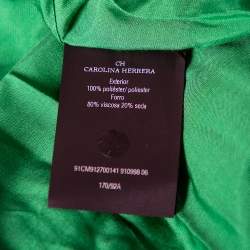 Pre Owned CH Carolina Herrera Green Textured Neoprene Strapless Gown M