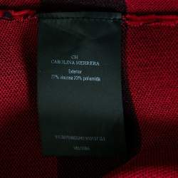Pre Owned CH Carolina Herrera Red Stripe Knit Top L