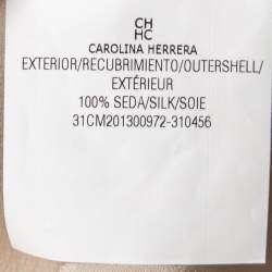 Pre Owned CH Carolina Herrera Cream Silk Bow Applique Cap Sleeves Top L