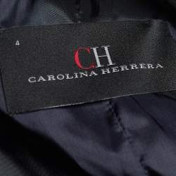 مملوكة مسبقًا CH Carolina Herrera Purple Textured Cotton & Silk Belted Jacket S 