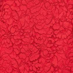 Pre Owned CH Carolina Herrera Red Lace Trim Detail Mini Skirt M