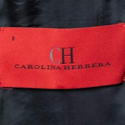 معطف سي إتش كارولينا هيريرا تويد لوريكس أسود لمنتصف الساق مقاس متوسط - ميديوم