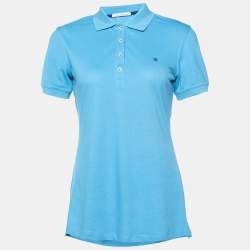 CH Carolina Herrera Blue Cotton Pique Polo T-Shirt S