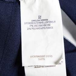 مملوكة مسبقًا CH Carolina Herrera Navy Blue/White Striped Knit Peplum Top S