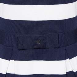 مملوكة مسبقًا CH Carolina Herrera Navy Blue/White Striped Knit Peplum Top S