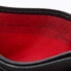 Pre Owned CH Carolina Herrera Black Monogram Embossed Leather Card Holder