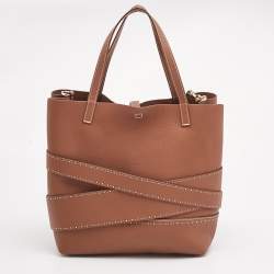 Pre Owned CH Carolina Herrera Brown Leather Medium Matryoshka Locked Shoulder Bag