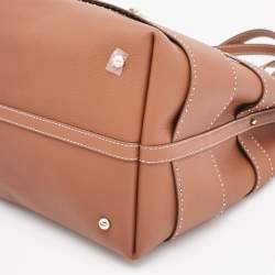 Pre Owned CH Carolina Herrera Brown Leather Medium Matryoshka Locked Shoulder Bag