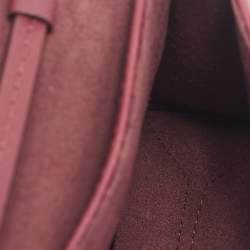 Pre Owned CH Carolina Herrera Burgundy Leather Mini Doma Insignia Satchel