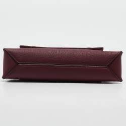 Pre Owned CH Carolina Herrera Burgundy Leather Mini Doma Insignia Satchel