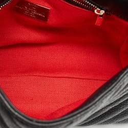 مملوكة مسبقًا CH Carolina Herrera Black/Green Chevron Leather Flap Top Handle Bag