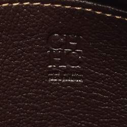 CH Carolina Herrera Brown Monogram Canvas and Leather Zip Pouch