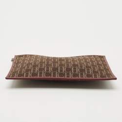Pre Owned CH Carolina Herrera Brown/Gold Monogram Canvas Pouch