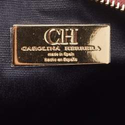 Pre Owned CH Carolina Herrera Brown/Gold Monogram Canvas Pouch