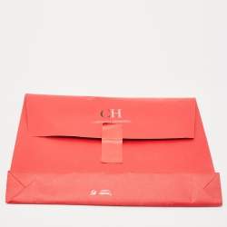 Pre Owned CH Carolina Herrera Brown/Gold Monogram Canvas Pouch