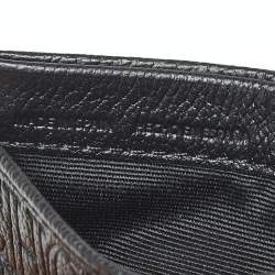 Pre Owned CH Carolina Herrera Black Monogram Leather Card Holder 