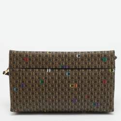 مملوكة مسبقًا CH Carolina Herrera Inro Dark Brown/Multicolor Signature Coated Canvas Crossbody Bag