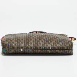 مملوكة مسبقًا CH Carolina Herrera Inro Dark Brown/Multicolor Signature Coated Canvas Crossbody Bag