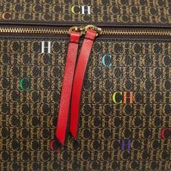 مملوكة مسبقًا CH Carolina Herrera Inro Dark Brown/Multicolor Signature Coated Canvas Crossbody Bag