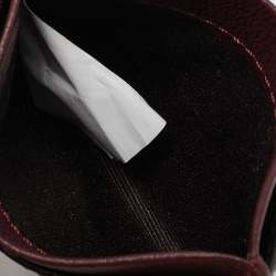 Pre Owned حامل بطاقات سي إتش كارولينا هيريرا جلد منقوش مونوغرام أحمر