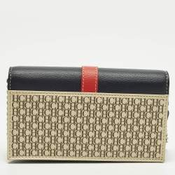 Pre Owned محفظة سلسلة على جلد وقماش مطلي متعدد الألوان بشعار من كارولينا هيريرا سي أتش