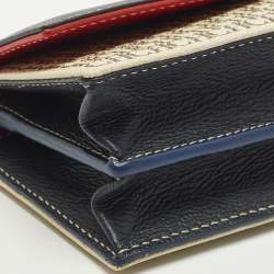 Pre Owned محفظة سلسلة على جلد وقماش مطلي متعدد الألوان بشعار من كارولينا هيريرا سي أتش