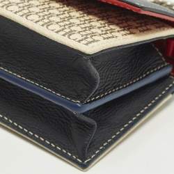 Pre Owned محفظة سلسلة على جلد وقماش مطلي متعدد الألوان بشعار من كارولينا هيريرا سي أتش