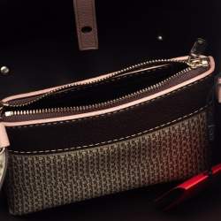 Pre Owned Carolina Herrera Beige/Pink  Monogram Coated Canvas and Leather Matryoshka Padlock Tote