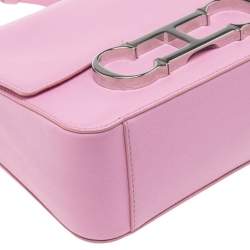 Pre Owned CH Carolina Herrera Pink Leather Initial Insignia Shoulder Bag
