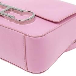 Pre Owned CH Carolina Herrera Pink Leather Initial Insignia Shoulder Bag