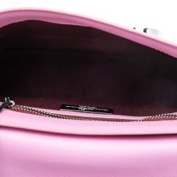 Pre Owned CH Carolina Herrera Pink Leather Initial Insignia Shoulder Bag