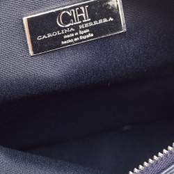 مملوكة مسبقًا CH Carolina Herrera Blue Monogram Canvas Zip Pouch