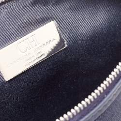 مملوكة مسبقًا CH Carolina Herrera Blue Monogram Canvas Zip Pouch