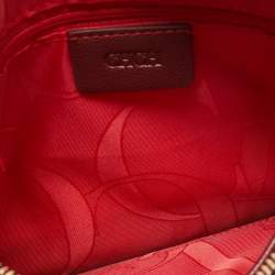 Pre Owned CH Carolina Herrera Brown/Yellow Monogram Coated Canvas Wristlet Clutch