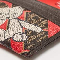 Pre Owned CH Carolina Herrera Multicolor Monogram Coated Canvas and Leather Zip Card Case