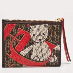 Pre Owned CH Carolina Herrera Multicolor Monogram Coated Canvas and Leather Zip Card Case