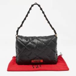Pre Owned CH Carolina Herrera Black Quilted Leather Medium Bimba Soft Shoulder Bag