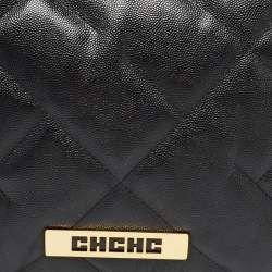 Pre Owned CH Carolina Herrera Black Quilted Leather Medium Bimba Soft Shoulder Bag