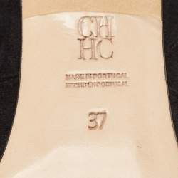 Pre Owned CH Carolina Herrera Black Suede Ankle Length Boots Size 37