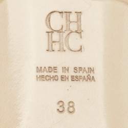 Pre Owned CH Carolina Herrera Brown Leather Pointed Toe Pumps Size 38