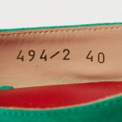 مملوكة مسبقًا CH Carolina Herrera Size 40 Green Suede Slingback Pumps