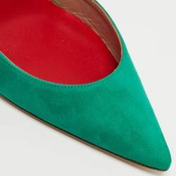 مملوكة مسبقًا CH Carolina Herrera Size 40 Green Suede Slingback Pumps